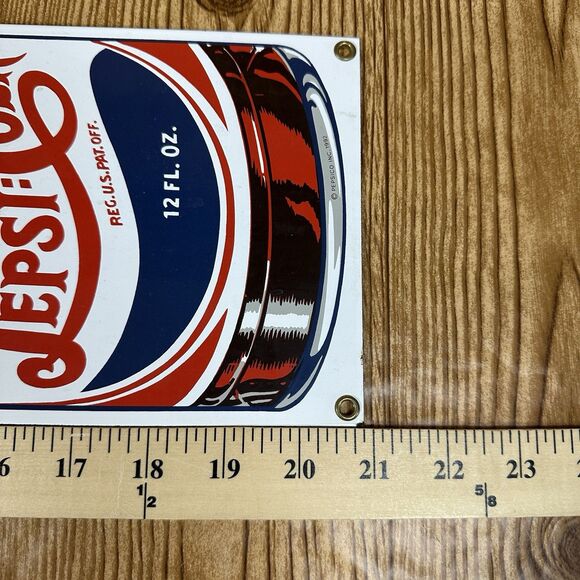 Vintage Pepsi Cola Ande Rooney Porcelain Enamel Hanging Sign 21”x6” 1992 - Picture 9 of 10